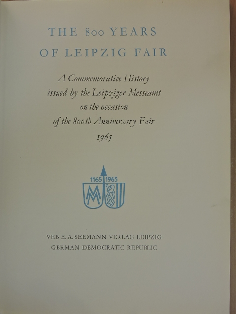 Jürgen Kuczinsky - The 800 Years of Leipzig Fair [antikvár]