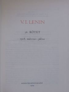 Vlagyimir Iljics Lenin - V. I. Lenin összes művei 36. [antikvár]