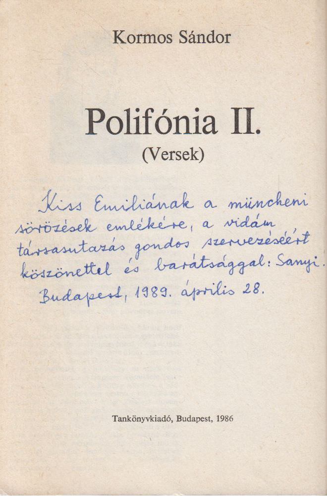 Kormos Sándor - Polyfónia II (dedikált) [antikvár]