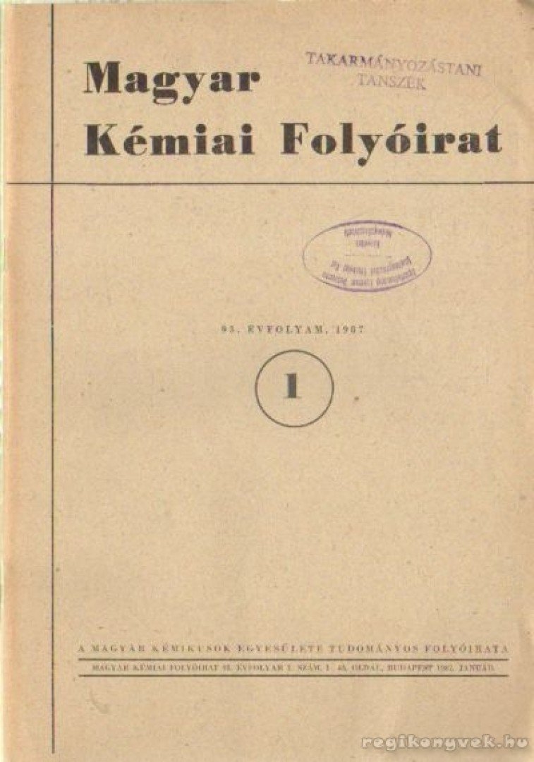 Pungor Ernő - Magyar Kémiai Folyóirat 1987. 93. évfolyam (hiányos) [antikvár]