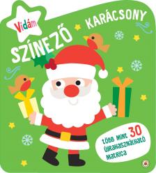 Vidám színező matricákkal - Karácsony - piros