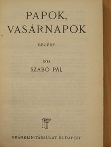Szabó Pál - Papok, vasárnapok [antikvár]