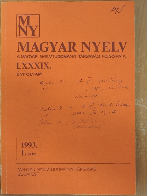 Ábrahám Imre - Magyar Nyelv 1993/1-4. [antikvár]