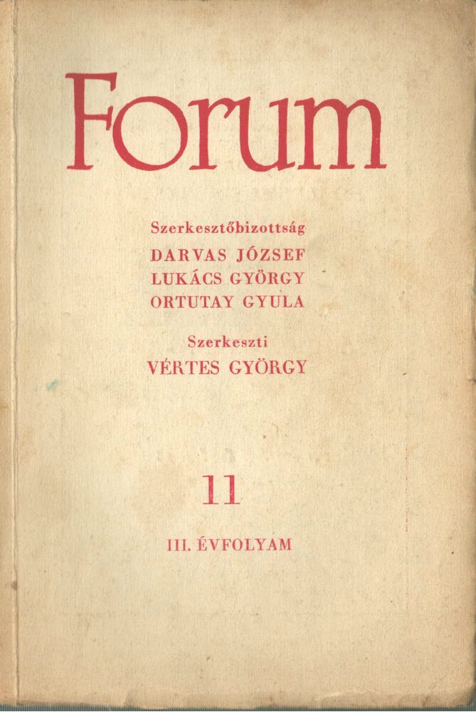 Vértes György - Forum III. évfolyam 11. szám [antikvár]