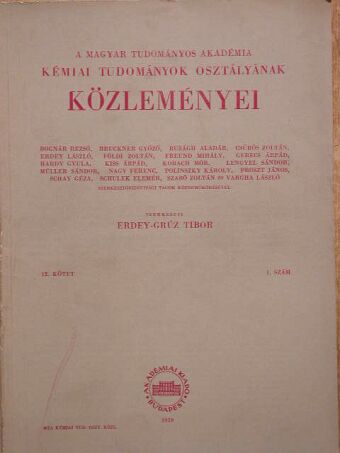 Burger Kálmán - A Magyar Tudományos Akadémia Kémiai Tudományok Osztályának Közleményei 1959. [antikvár]