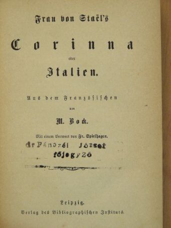 Frau von Stael - Corinna (gótbetűs) [antikvár]