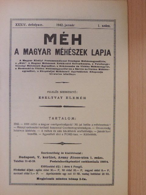 H. E. - Méh 1942. január 1. [antikvár]