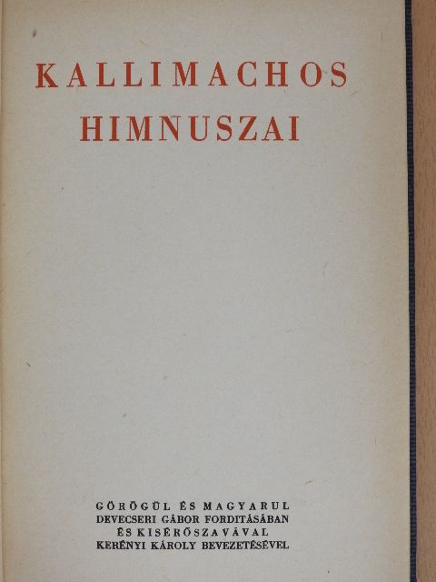 Kallimachos himnuszai [antikvár]