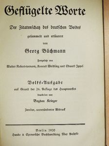 Georg Büchmann - Geflügelte Worte (gótbetűs) [antikvár]