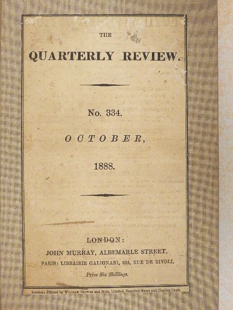 Edward Lear - The Quarterly Review 1888. July & October [antikvár]