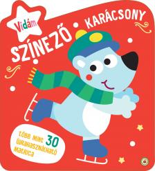 Vidám színező matricákkal - Karácsony - zöld