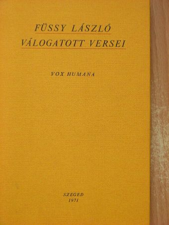Füssy László - Füssy László válogatott versei [antikvár]