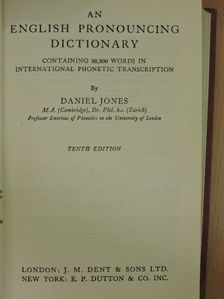 Dr. Daniel Jones - An English Pronouncing Dictionary [antikvár]