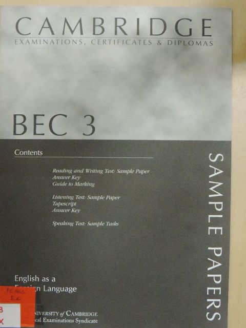 Cambridge BEC 3 - Sample Papers [antikvár]