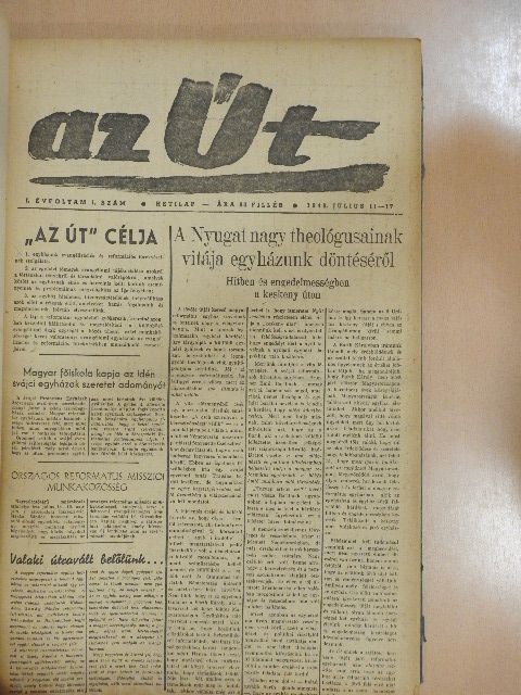 Dr. Kádár Imre - Az Út 1948. július-december [antikvár]