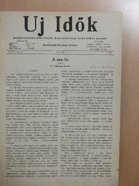 Csathó Kálmán - Uj Idők 1931. (nem teljes évfolyam) [antikvár]