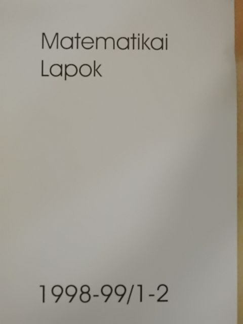 Elekes György - Matematikai lapok 1998-99/1-2. [antikvár]