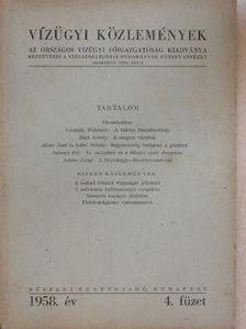Alcser Jenő - Vízügyi Közlemények 1958/4. [antikvár]