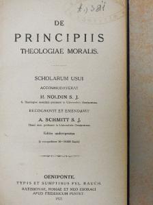 H. Noldin S. J. - De principiis theologiae moralis/De censuris/De sexto praecepto et de usu matrimonii [antikvár]