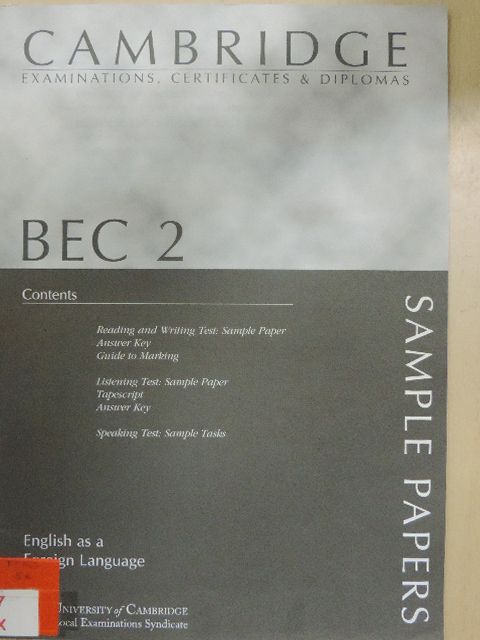 Cambridge BEC 2 - Sample Papers [antikvár]