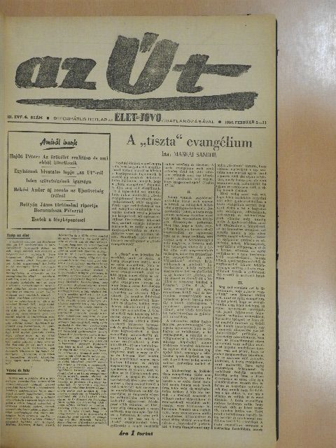 Bottyán János - Az Út 1950. január-december [antikvár]
