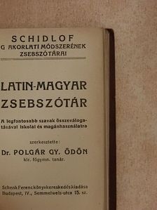 Schidlof - Schidlof gyakorlati módszerének latin-magyar/magyar-latin zsebszótára [antikvár]