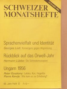 Georges Lüdi - Schweizer Monatshefte Dezember 1986 [antikvár]
