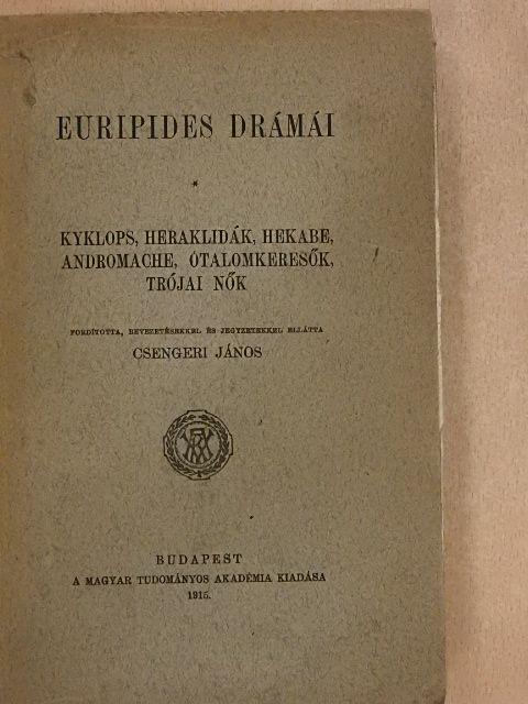 Euripides - Euripides drámái II. [antikvár]