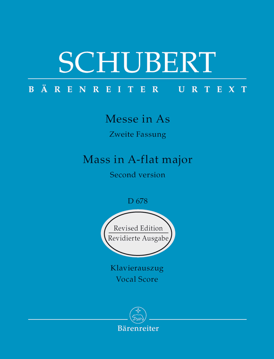 Franz Schubert - MESSE IN AS ZWEITE FASSUNG D 678 KLAVIERAUSZUG URTEXT, REVIDIERTE AUSGABE (ANDREAS KÖHS)