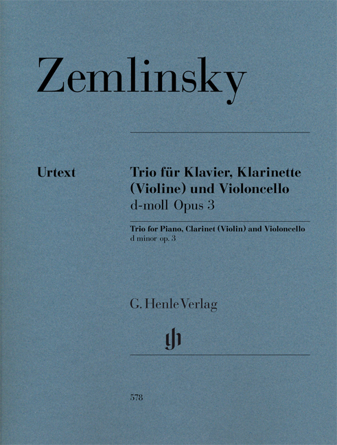 ZEMLINSKY - TRIO FÜR KLAVIER, KLARINETTE (VIOLINE) UND VIOLONCELLO d-MOLL OP.3 (D. RAHMER / K. SCHILDE)