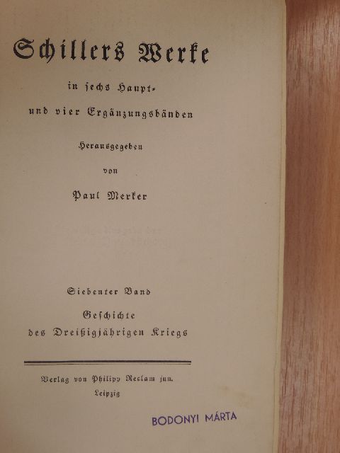 Friedrich Schiller - Schillers Werke VII-VIII. (gótbetűs) [antikvár]