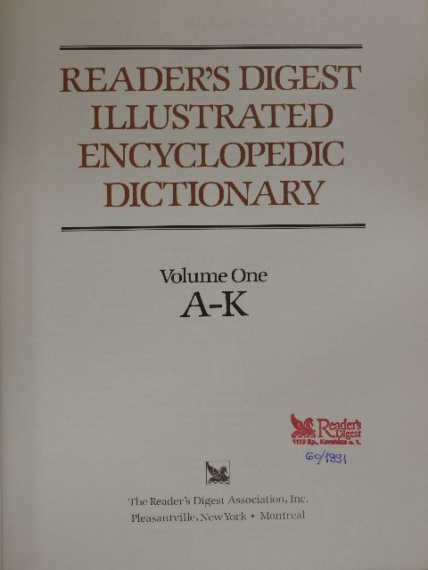Reader's Digest Illustrated Encyclopedic Dictionary I. (töredék) [antikvár]