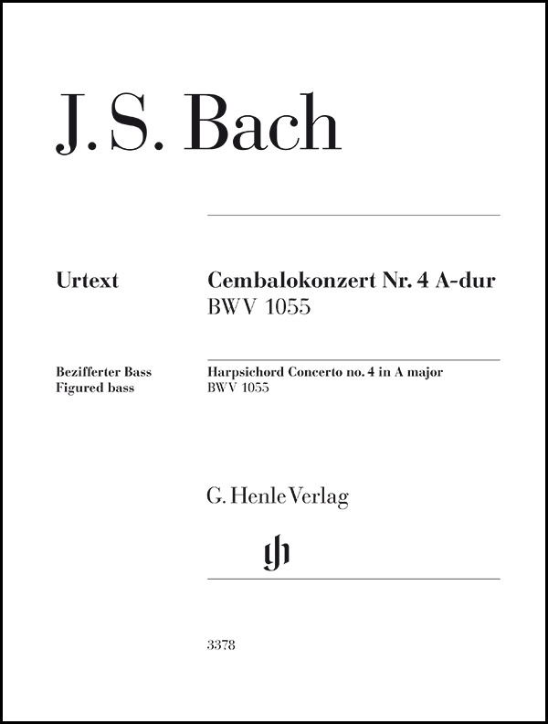 J. S. Bach - CEMBALOKONZERT NR.4 A-DUR BWV 1055, BWEZIFFERTER BASS