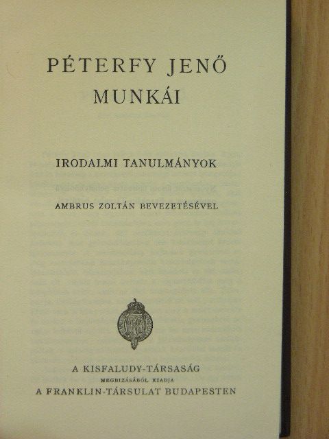 Péterfy Jenő - Péterfy Jenő munkái [antikvár]