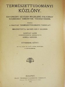 Andriska Viktor - Természettudományi Közlöny 1918. január-december/Pótfüzetek a Természettudományi Közlönyhöz 1918. január-december [antikvár]