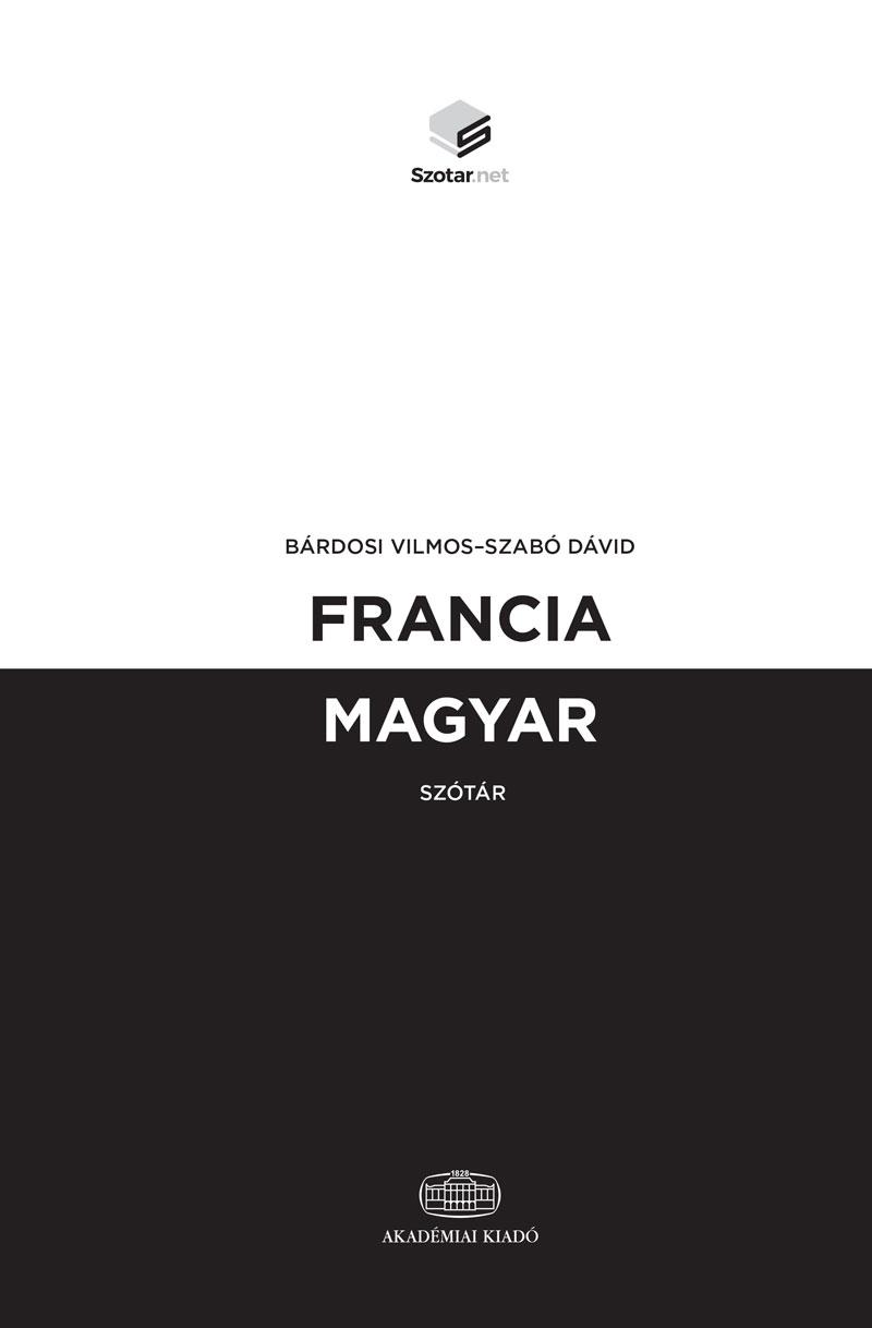 Bárdosi-Szabó - Francia-magyar szótár + online szótárcsomag