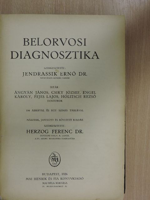 Ángyán János - Belorvosi diagnosztika [antikvár]