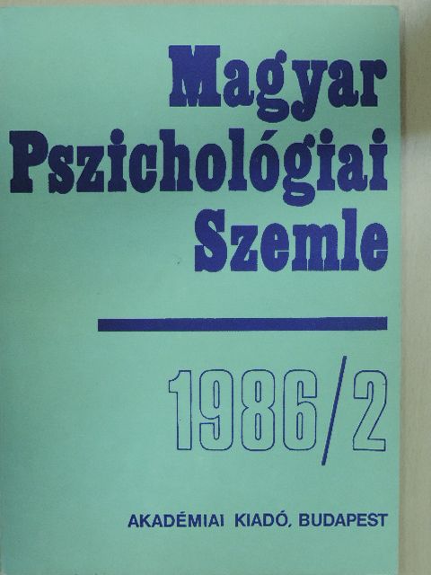 Antony J. Chapman - Magyar Pszichológiai Szemle 1986/2. [antikvár]