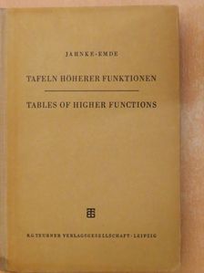 Jahnke - Tafeln höherer Funktionen/Tables of higher functions [antikvár]