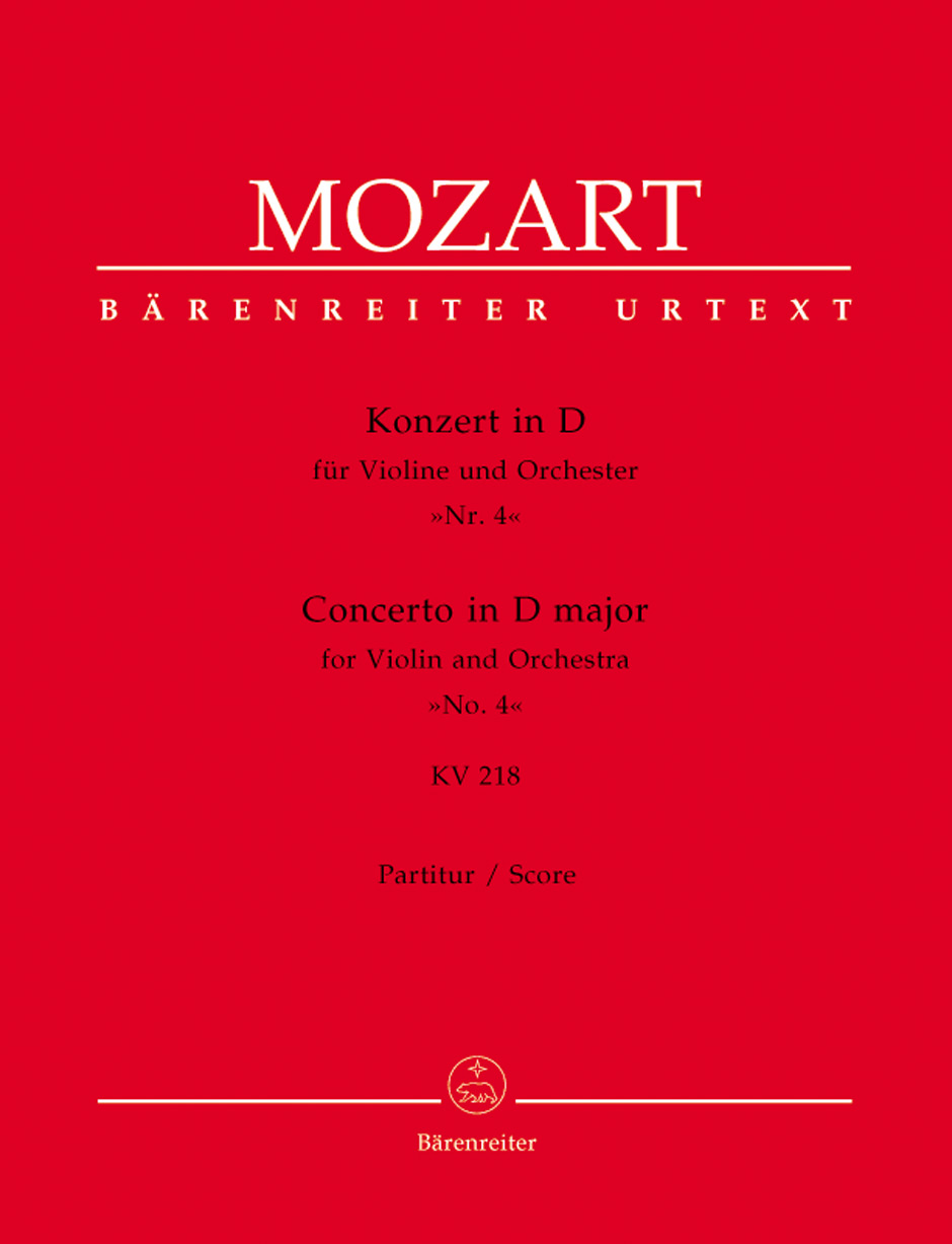 MOZART, W,A, - KONZERT IN D FÜR VIOLINE UND ORCHESTER NR.4 KV 218, PARTITUR