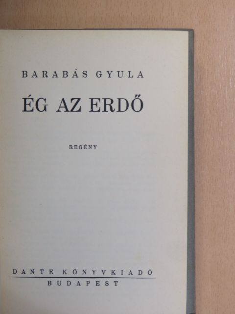Barabás Gyula - Ég az erdő [antikvár]
