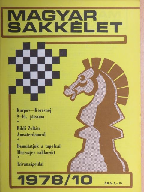 Ribli Zoltán - Magyar Sakkélet 1978. október [antikvár]