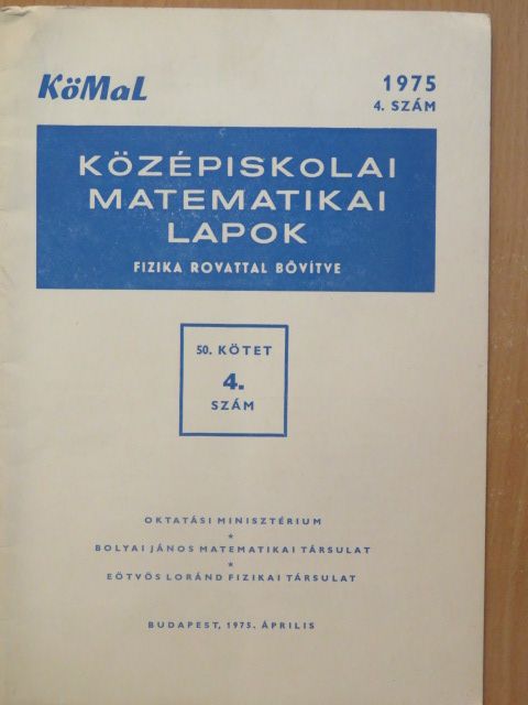 Középiskolai matematikai lapok 1975. április [antikvár]
