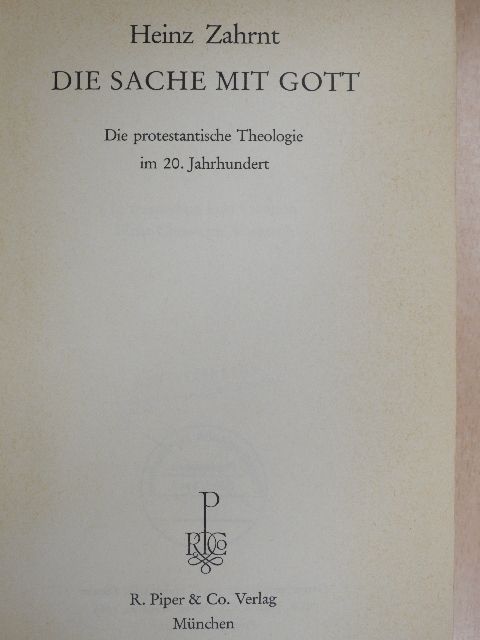 Heinz Zahrnt - Die Sache mit Gott [antikvár]