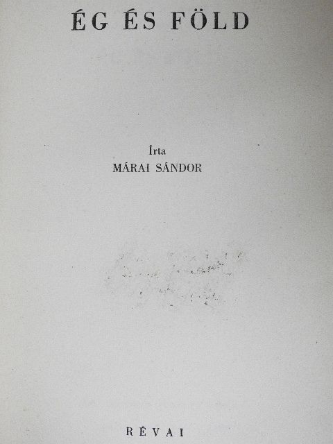 Márai Sándor - Ég és Föld [antikvár]