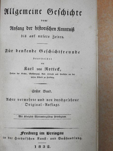 Karl von Rotteck - Allgemeine Geschichte I-II. (gótbetűs) [antikvár]