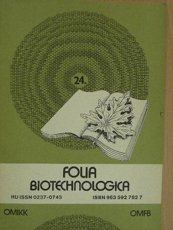 Fekete Sándor - Folia Biotechnologica 24. [antikvár]