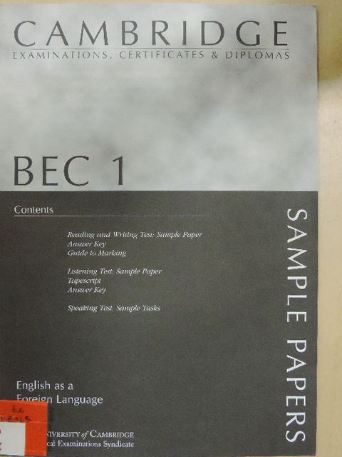 Cambridge BEC 1 - Sample Papers [antikvár]