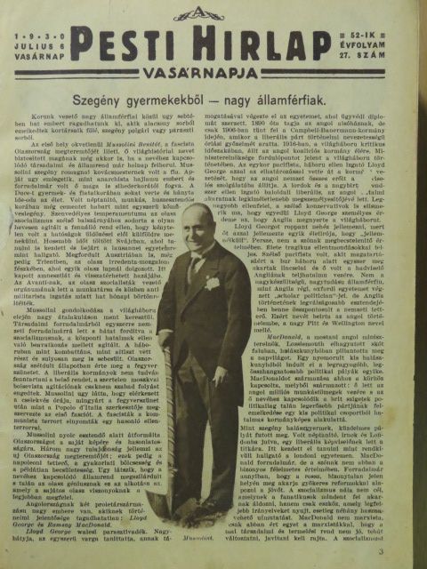 Kemény Ferenc - A Pesti Hirlap Vasárnapja 1930. (nem teljes évfolyam) [antikvár]