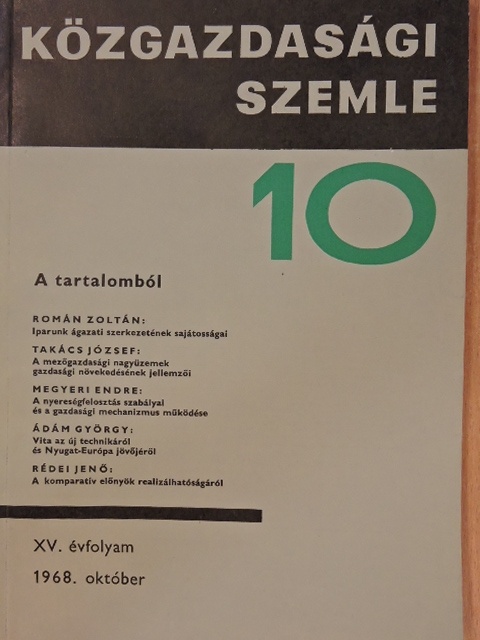 Ádám György - Közgazdasági szemle 1968. október [antikvár]